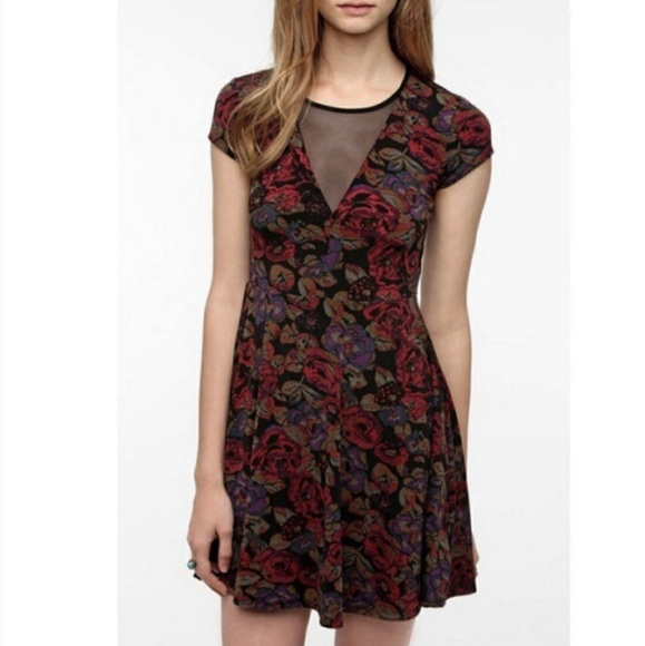 Urban Outfitters Dresses & Skirts - Kimchi Blue Floral and Mesh Skater Dress